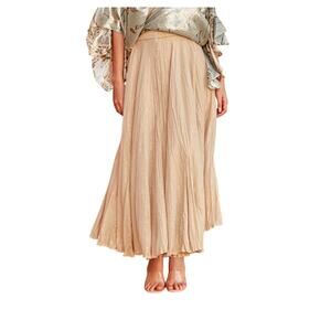 Mes Demoiselles Maxi Skirt 86% Cotton 14% Metal, Peach Euro Size 35 / US 2 / S